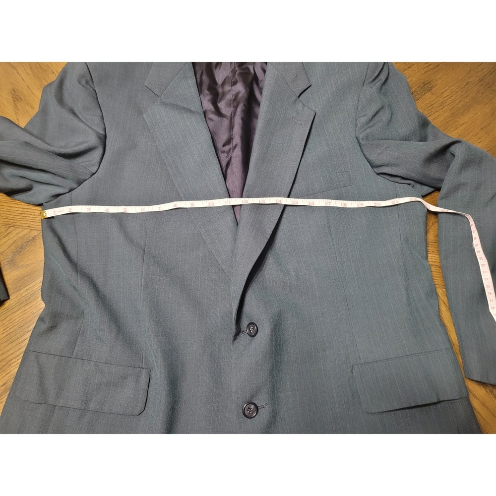 Kuppenheimer Mens Clothiers Charcoal Pinstripe Wool Blend Blazer Size 44R - Picture 8 of 9